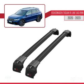 Barres De Toit - Ace-2 - Volkswagen Tiguan R-Line 2020-2023 - Aluminium Noir - Charge Utile 300 Kg