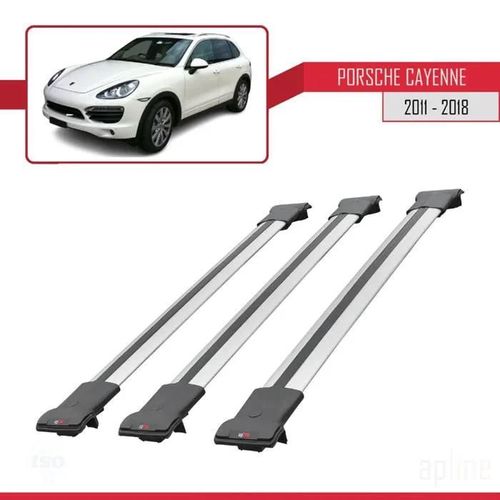 Barres De Toit - Fly - Porsche Cayenne 92a - 3 Barres - Aluminium - Gris