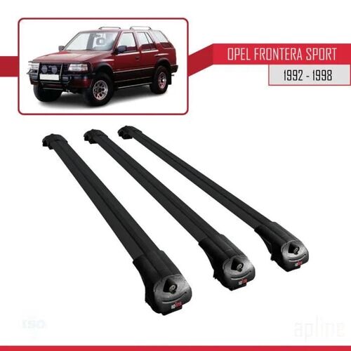 Compatible Avec Opel Frontera Sport 1992-1998 Barres De Toit Ace-1 Railing Porte-Bagages De Voiture 3 Barras Noir