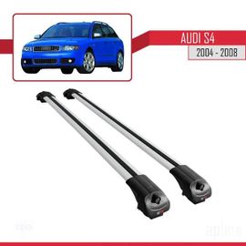 Barres De Toit - Ace-1 - Audi S4 2004-2008 - Aluminium Gris - Charge Utile 300 Kg - 2 Barres