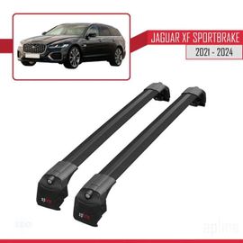 Barres De Toit - Jaguar - Xf Sportbrake - Aluminium Noir - 2 Barres - Charge Utile 300 Kg