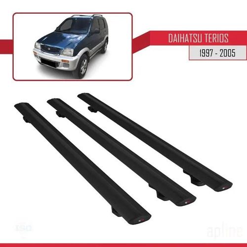 Barres De Toit - Daihatsu - Terios 1997-2005 - Basic Modèle - 3 Pièces - Noir - Aluminium