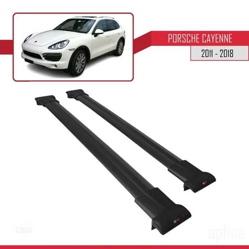 Barres De Toit - Fly - Porsche Cayenne 92a - Aluminium - Noir - Charge Utile 300 Kg