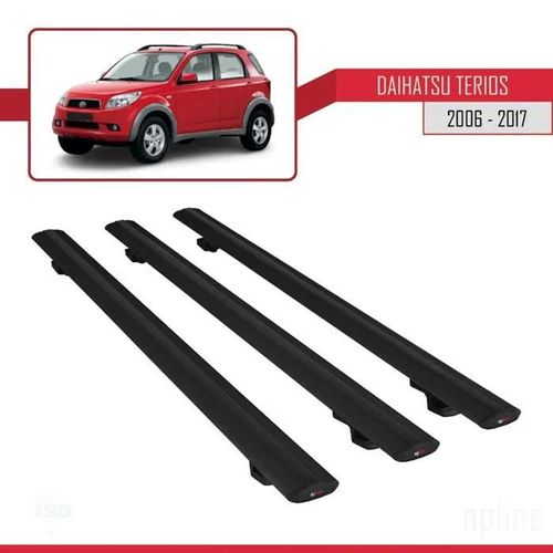 Barres De Toit - Daihatsu - Terios 2006-2017 - Basic Modèle - 3 Pièces - Noir - Aluminium