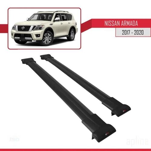 Barres De Toit - Fly - Compatible Nissan Armada Y62 - Aluminium - Noir - Charge Utile < 300 Kg