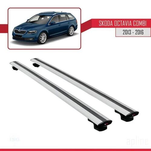 Barres De Toit - Skoda - Octavia Combi - Modèle Basic - Aluminium - Gris