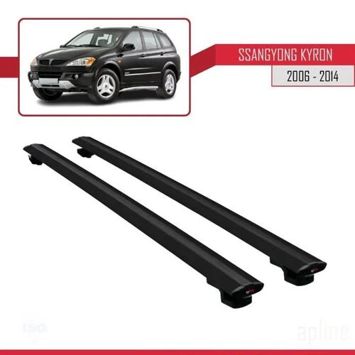 Barres De Toit - Ssangyong - Kyron 2006-2014 - Modèle Basic - Aluminium - Noir