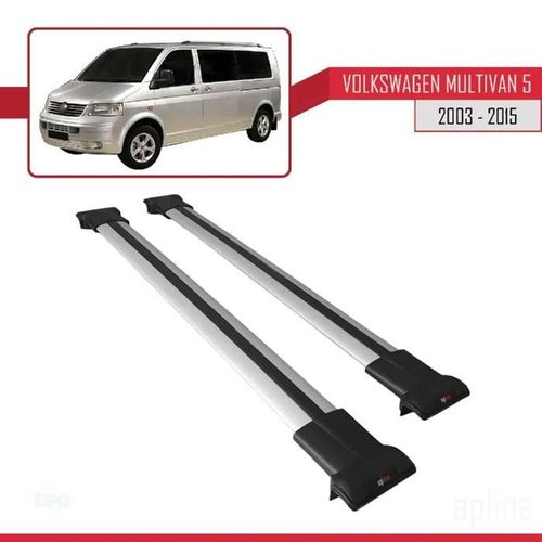 Compatible Avec Volkswagen Multivan (T5) 2003-2015 Barres De Toit Fly Modèle Railing Porte-Bagages De Voiture Gris