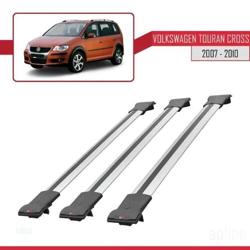 Barres De Toit - Fly - Volkswagen Touran - 3 Barres - Aluminium - Gris