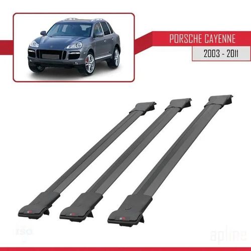 Barres De Toit - Fly - Porsche Cayenne 2003-2011 - 3 Barres - Aluminium - Noir