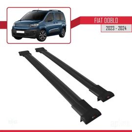 Barres De Toit - Fly - Fiat Doblo 2023-2024 - Aluminium - Noir - Charge Utile 300 Kg