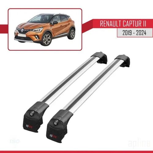 Compatible Avec Renault Captur 2 2019-2026 Ace-2 Barres De Toit Railing Porte-Bagages De Voiture Gris Aluminium 2 Barres