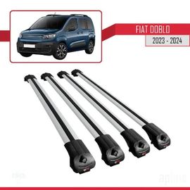 Compatible Avec Fiat Doblo 3 2023-2025 Ace-1 Barres De Toit Railing Porte-Bagages De Voiture Gris Alu 4 Barres