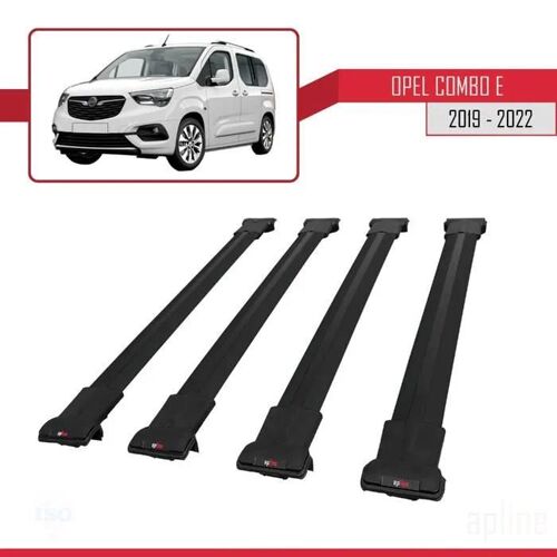 Barres De Toit - Fly - Opel Combo (E) 2019-2023 - 4 Barres - Aluminium - Noir