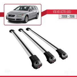 Compatible Avec Volvo Xc70 (Us) 2008-2016 Barres De Toit Ace-1 Railing Porte-Bagages De Voiture 3 Barras Gris