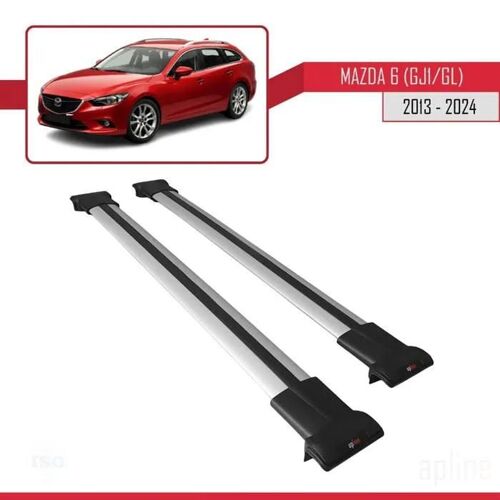 Barres De Toit - Fly - Mazda 6 (Gj1/Gl) 2013-2024 - Aluminium - Gris - Charge Utile < 300 Kg