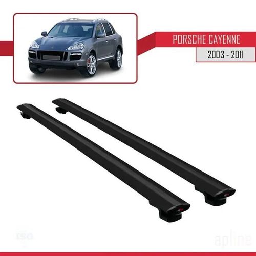 Barres De Toit - Porsche - Cayenne 2003-2011 - Basic Modèle - Noir - Aluminium - Charge 300kg