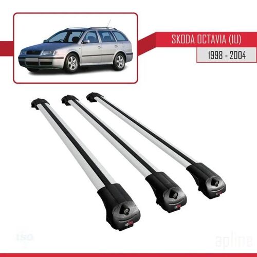 Compatible Avec Skoda Octavia (1u) 1998-2004 Barres De Toit Ace-1 Railing Porte-Bagages De Voiture 3 Barras Gris