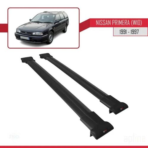 Barres De Toit - Fly - Modèle Noir - Compatible Nissan Primera 1991-1997 - Aluminium - Charge < 300 Kg