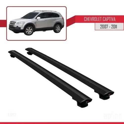 Barres De Toit - Chevrolet - Captiva 2007-2011 - Basic Modèle - Noir - Aluminium - Charge < 300kg