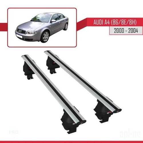 Barres De Toit - Ace-4 - Audi A4 (B6/8e/8h) 2001-2004 - Aluminium - Gris - Charge Utile < 300 Kg