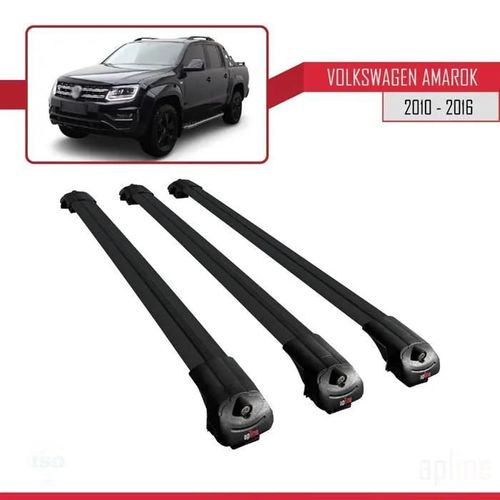Barres De Toit Railing - Ace-1 - Volkswagen Amarok - Noir - Aluminium - Charge Utile 300 Kg