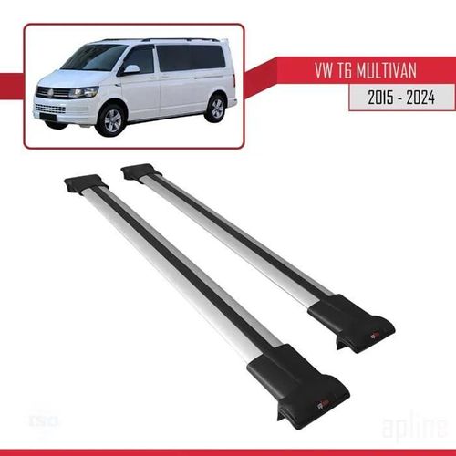 Compatible Avec Volkswagen Multivan (T6) 2015-2024 Barres De Toit Fly Modèle Railing Porte-Bagages De Voiture Gris