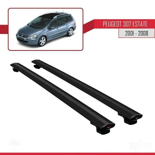 Barres De Toit - Peugeot - Basic Modèle - Aluminium - Noir - Charge < 300 Kg