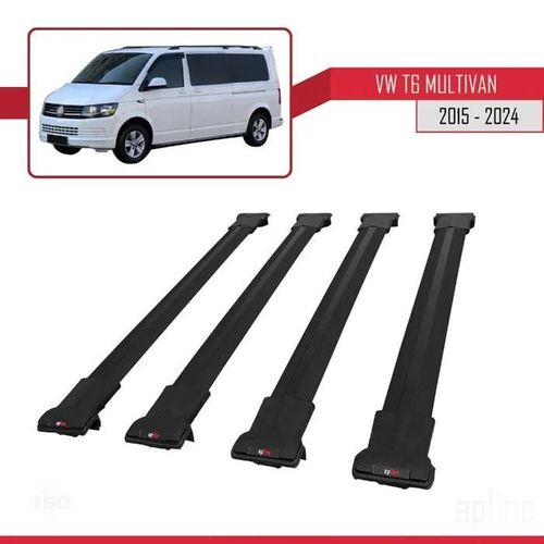 Barres De Toit - Fly - Volkswagen Multivan T6 - 4 Barres - Aluminium - Noir