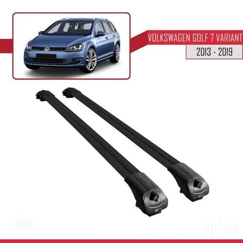 Compatible Avec Volkswagen Golf 7 (5g) Variant 2013-2019 Ace-1 Barres De Toit Railing Porte-Bagages De Voiture Noir Alu 2 Barres