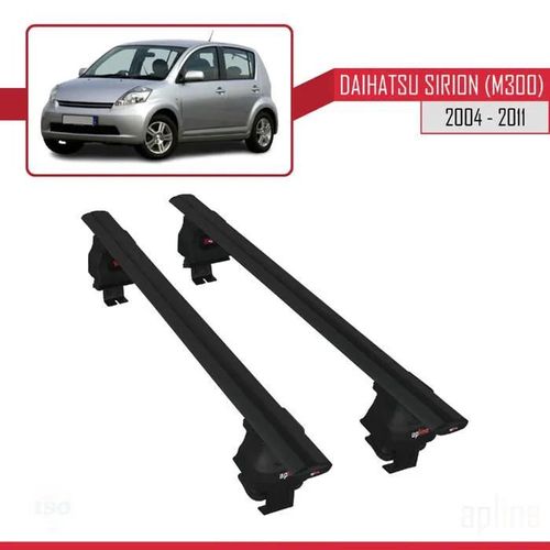 Barres De Toit - Ace-4 - Compatible Daihatsu Sirion (M300) 2004-2011 - Aluminium - Noir - Charge 300 Kg