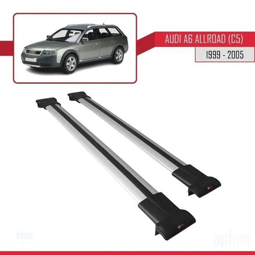 Barres De Toit - Fly - Modèle Gris - Compatible Audi A6 Allroad 1999-2005 - Aluminium - Charge 300 Kg