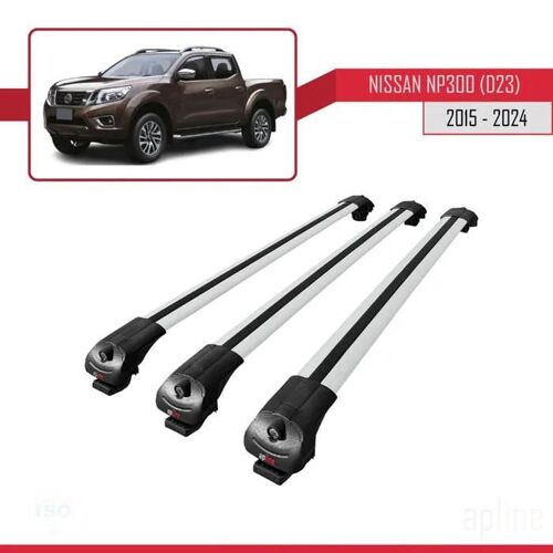 Compatible Avec Nissan Np300 (D23) 2015-2023 Barres De Toit Ace-1 Railing Porte-Bagages De Voiture 3 Barras Gris