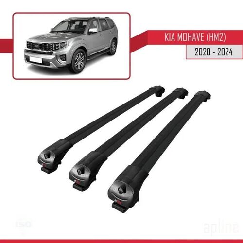 Compatible Avec Kia Mohave (Hm2) 2020-2023 Barres De Toit Ace-1 Railing Porte-Bagages De Voiture 3 Barras Noir