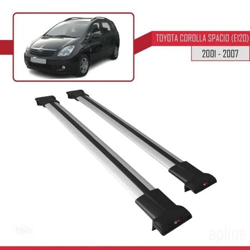 Barres De Toit - Fly - Modèle Gris - Compatible Toyota Corolla Spacio 2001-2007 - Charge Utile < 300 Kg