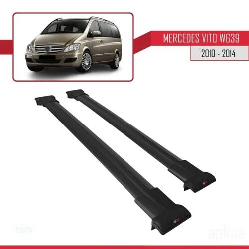 Compatible Avec Mercedes Vito (W639) 2010-2014 Barres De Toit Railing Porte-Bagages De Voiture Fly Modèle Noir