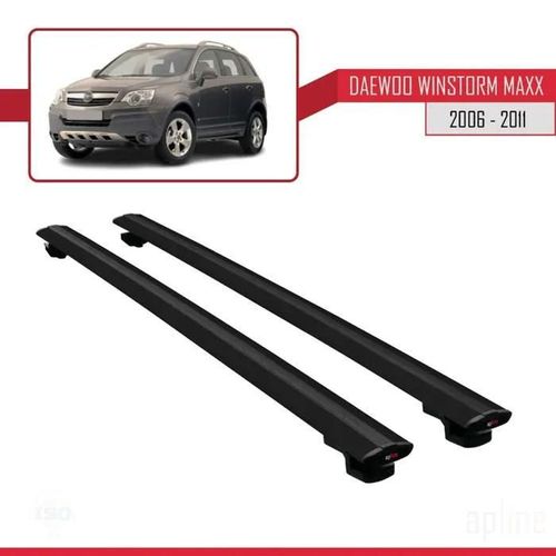 Barres De Toit - Daewoo - Basic Modèle - Aluminium - Noir - Charge Utile 300 Kg
