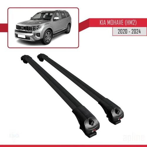 Compatible Avec Kia Mohave (Hm2) 2020-2024 Barres De Toit Ace-1 Railing Porte-Bagages De Voiture Noir