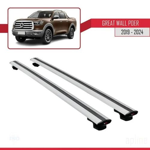 Compatible Avec Great Wall Poer 2019-2025 Basic Model Universel Barres De Toit Railing Porte-Bagages De Voiture Gris Alu 2 Barres