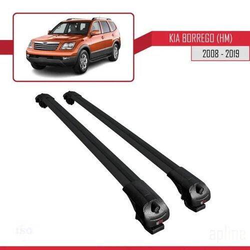 Compatible Avec Kia Borrego (Hm) 2008-2019 Barres De Toit Ace-1 Railing Porte-Bagages De Voiture Noir