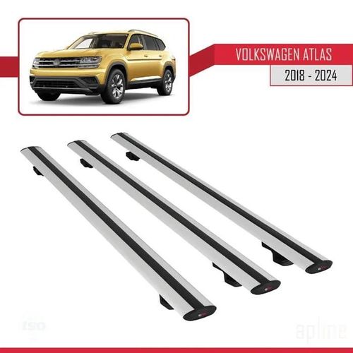 Barres De Toit - Volkswagen - Basic Modèle - Aluminium - 3 Pièces - Gris