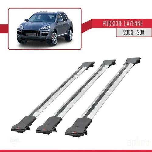 Barres De Toit - Fly - Porsche Cayenne 2003-2011 - 3 Barres - Aluminium - Gris
