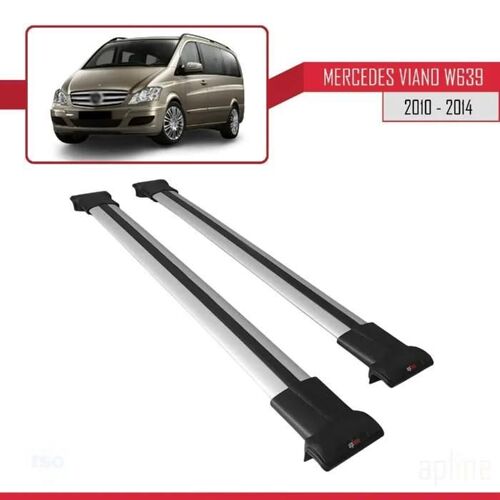 Compatible Avec Mercedes Viano 2010-2014 Barres De Toit Fly Modèle Railing Porte-Bagages De Voiture Gris