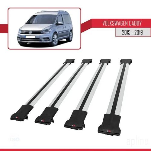 Barres De Toit - Fly - Volkswagen Caddy 2015-2019 - Aluminium - 4 Barres - Gris