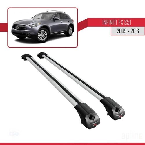 Compatible Avec Infiniti Fx 2 (S51) 2009-2013 Ace-1 Barres De Toit Railing Porte-Bagages De Voiture Gris Aluminium 2 Barres