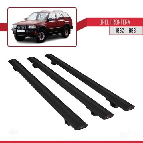 Barres De Toit - Opel - Frontera - Basic Modèle - 3 Pièces - Aluminium - Noir