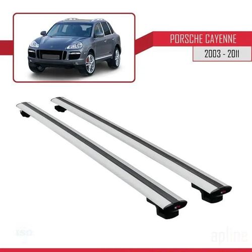 Barres De Toit - Porsche - Cayenne 2003-2011 - Basic Modèle - Aluminium - Gris