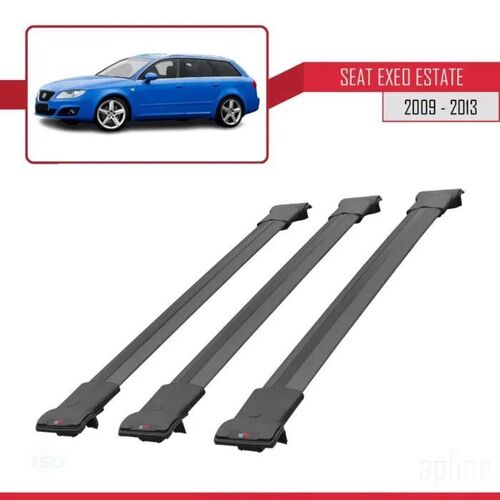Barres De Toit - Fly - Modèle Railing - Compatible Seat Exeo 2009-2013 - 3 Barres - Noir