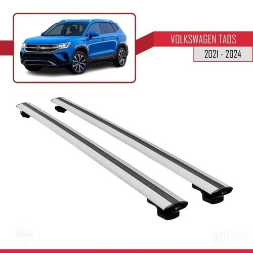 Compatible Avec Volkswagen Taos 2021-2026 Basic Model Barres De Toit Railing Porte-Bagages De Voiture Gris Aluminium 2 Barres
