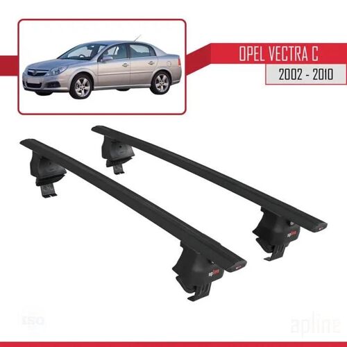 Barres De Toit - Ace-4 - Opel Vectra C 2002-2010 - Aluminium Noir - Charge Utile < 300 Kg - 2 Barres
